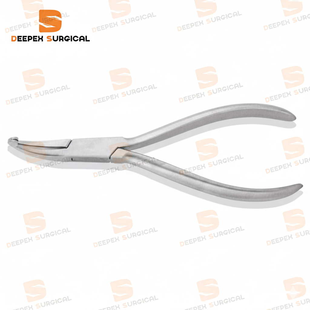 Pliers Flat Serrated Small Curved Tip - Image 2